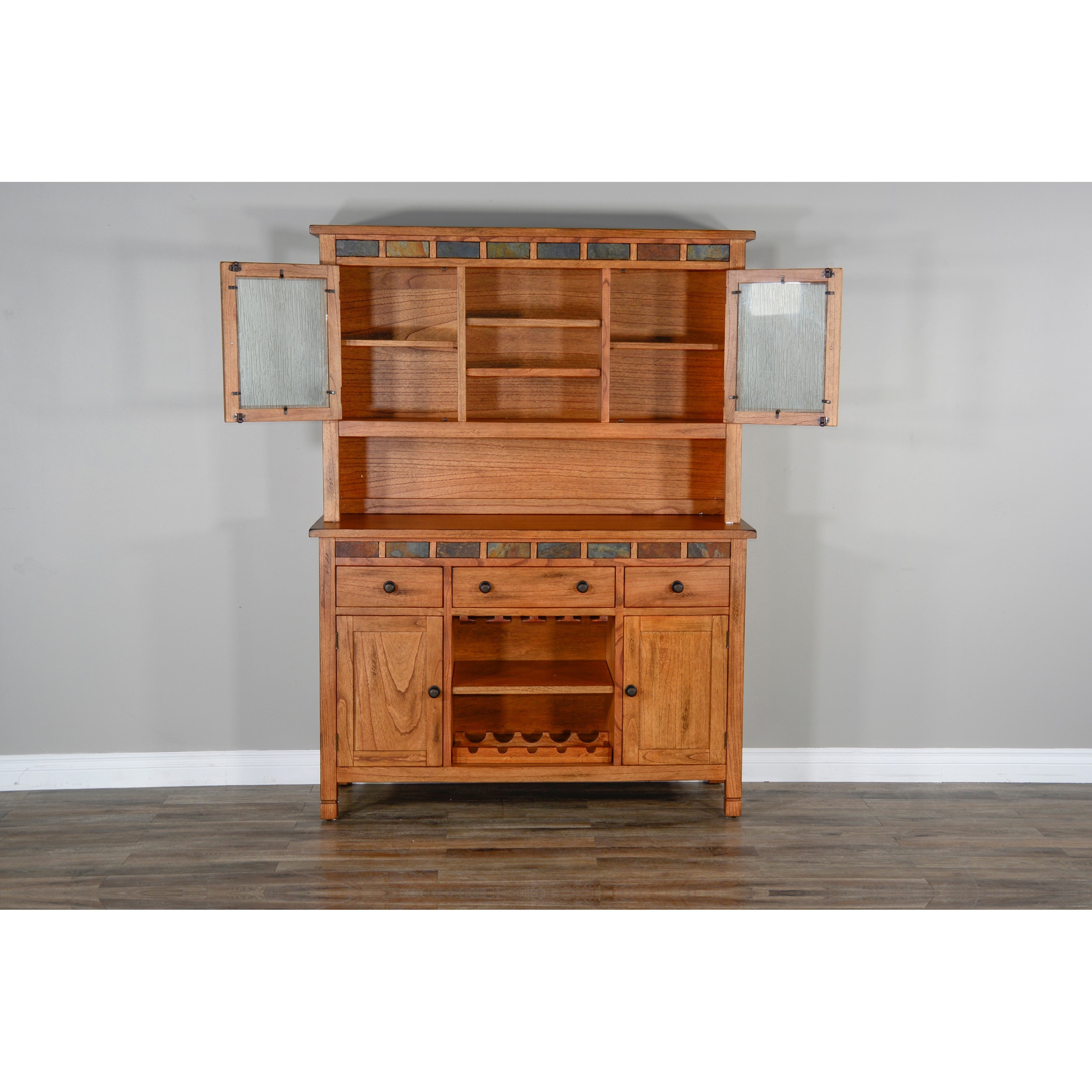 Sunny Designs Sedona 2 Buffet & Hutch with Slate Tile Conlin's